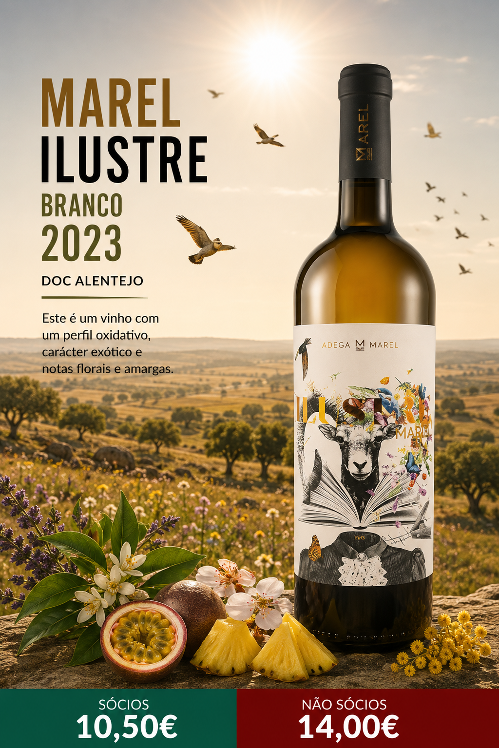 DOC Alentejo

Este Ilustre é um branco da casta Diagalves e é uma bela confusão aromática porque resulta de um lote feito entre talha clássico e estágio em cascos de Jerez, visto que Tiago Macena é amigo do enólogo sevilhano Raul Moreno Yague e os dois andam a divertir-se com estas coisas…


Este é um vinho com um perfil oxidativo, carácter exótico e notas florais e amargas.